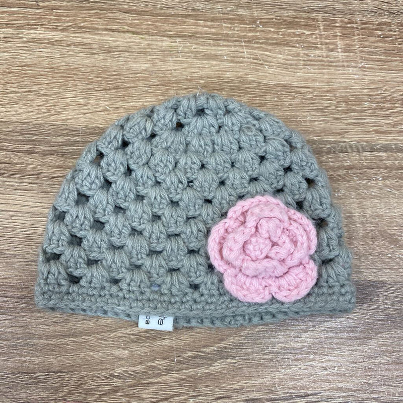 Haute tots -loose knit beanie : pink grey -children-Infant