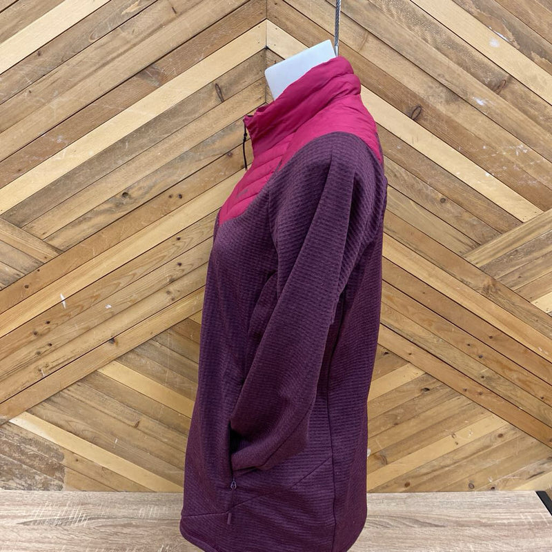 Black Yak- hybrid full zip fleece- MSRP $190: Pink Burgundy -women-LG