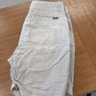 Eddie Bauer - Men's Linen Shorts - MSRP $49: Beige/Cream-men-34