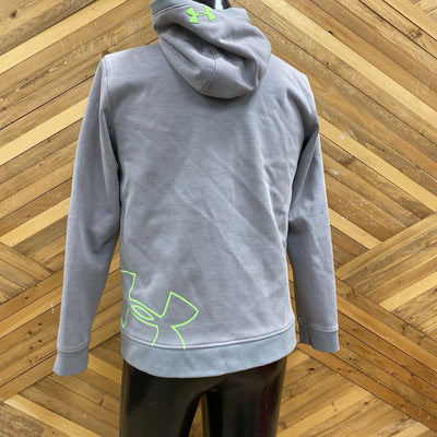 Under Armour - Kids' Cold Gear Active Zip Hoodie : Grey/Neon Green-children-Youth XL