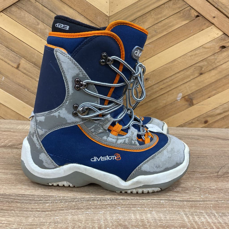 Division 23- lace snowboard boots : Grey Navy Orange -unisex-7