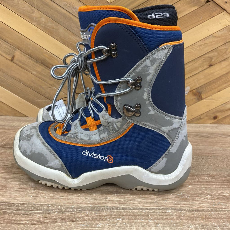 Division 23- lace snowboard boots : Grey Navy Orange -unisex-7