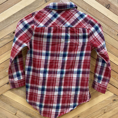 Roots - Kids' Half Button-Down Plaid Shirt : Red-children-SM