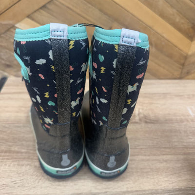 Bogs - Kids Classic Unicorn Boots: Navy/Teal Blue/Sparkles-children-3Y