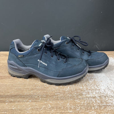 Lowa - Women's Renegade GTX Lo Hiking Shoes - MSRP $320: Navy Blue-women-W7.5