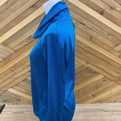 Women's Turtleneck L/S Athletic Top: Blue-women-MD