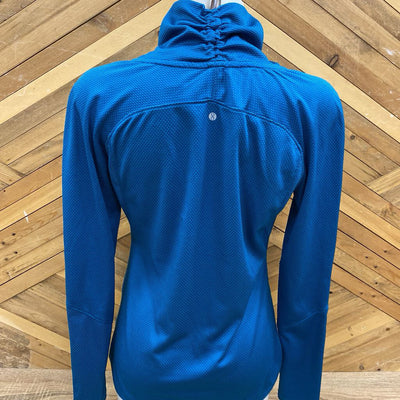 Women's Turtleneck L/S Athletic Top: Blue-women-MD