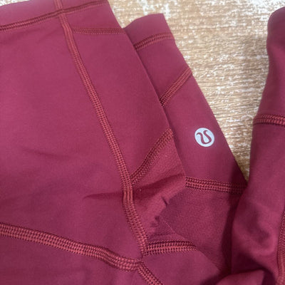 Lululemon - Women's Cropped Leggings: Dark Red-women-6