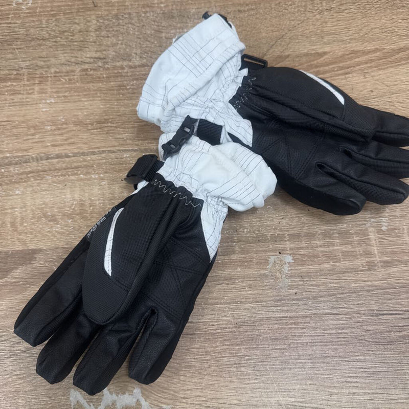 Insulated Waterproof Winter Gloves: White and Black-unisex-LG