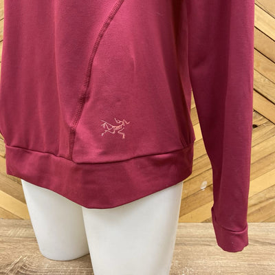 Arc'teryx Women's Hooded Long Sleeve Top: burgundy-women-MD