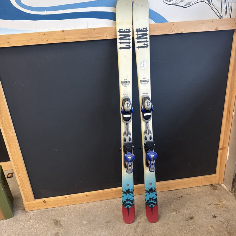 Line- Maverick downhill skis with salomon binding- MSRP compared $699: Gream --150 cm