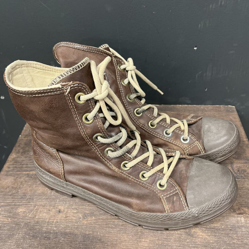 Converse - Chuck Taylor All Star Leather High Tops - MSRP comp $150: Brown-unisex-M9/W10.5