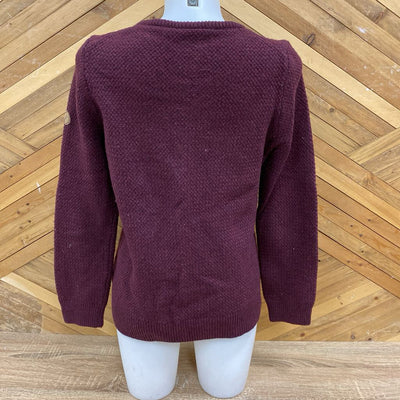 Fjallraven - Women's Ovik Nordic Wool Sweater - MSRP $200: Maroon-women-LG