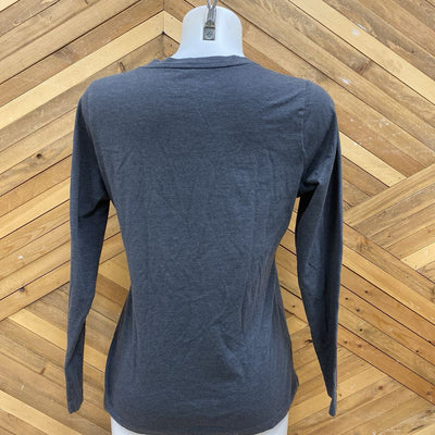 Eddie Bauer - Women's Favorite Long-Sleeve V-Neck T-Shirt - MSRP $38: Grey-women-SM