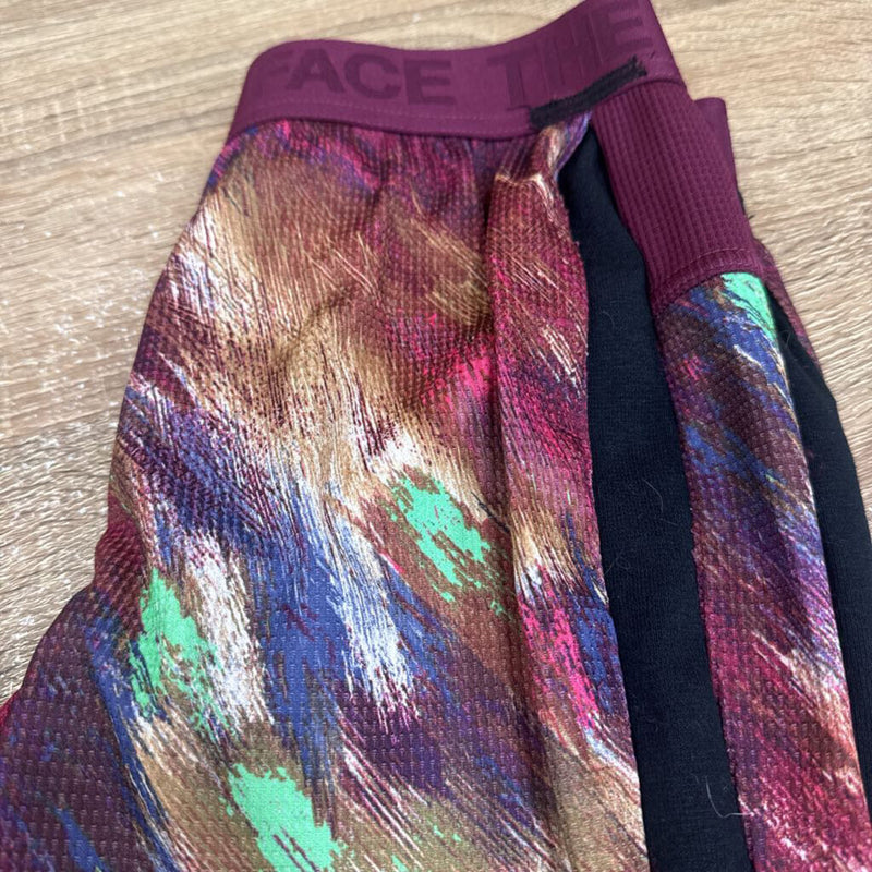 The North Face- Youth flash dry waffle base pants- MSRP $60: Burgundy/yellow pattern -children-10Y