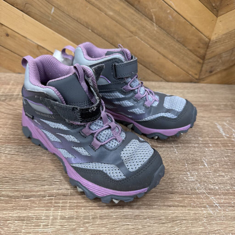 Merrell- children mid hiking boot- MSRP $70: Grey Purple -children-13t