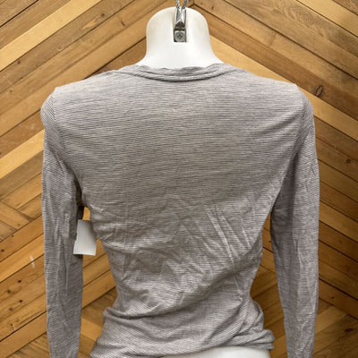 Seg'ments - Women's Merino Wool L/S Base Layer Top - MSRP $64: Grey Stripes-women-SM