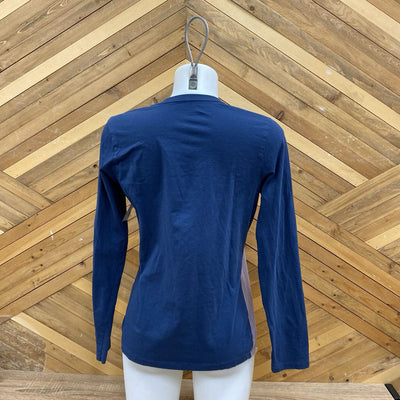 Black Diamond - Women's L/S Pocket T-Shirt - MSRP $70: Navy Blue/Purple/Burgundy-women-MD