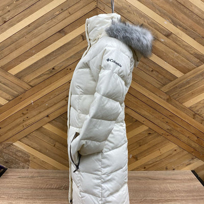 Columbia- Women's Snow Jacket XS with Faux Fur Hood- MSRP $199: cream-women-extra small