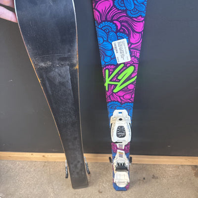 K2- First Luv Bug Ski with Marker bindings- MSRP $320: purple blue --100cm