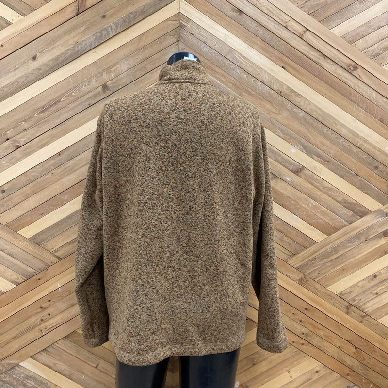 Eddie Bauer- snap t fleece sweater- MSRP $100: Brown -men-LG