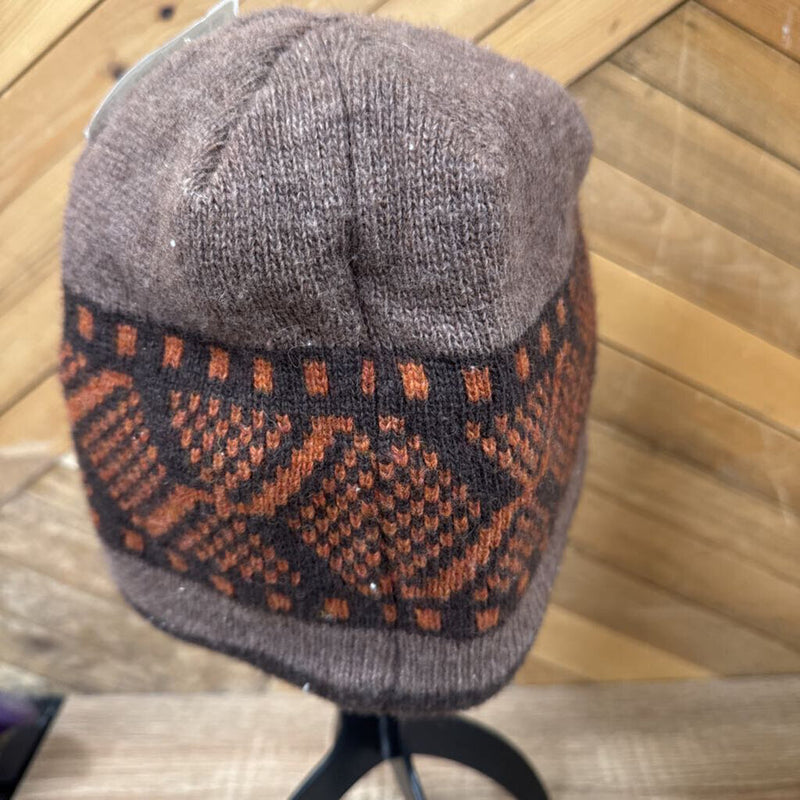 Manitobah Patterned Beanie Hat: Brown-unisex-