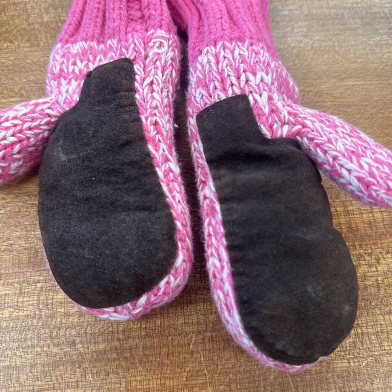 Kombi Pink Knit Mittens: Pink-women-