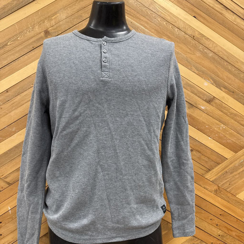 Buffalo David Bitton Long Sleeve Henley Shirt: Grey -men-MD