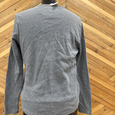 Buffalo David Bitton Long Sleeve Henley Shirt: Grey -men-MD