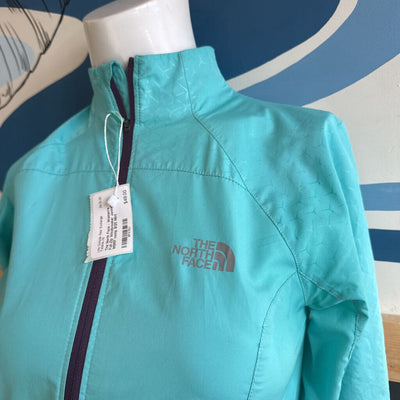 The North Face - Women's Full-Zip Windbreaker Jacket - MSRP comp $120: Mint Green/Light Blue-women-XS