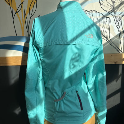 The North Face - Women's Full-Zip Windbreaker Jacket - MSRP comp $120: Mint Green/Light Blue-women-XS