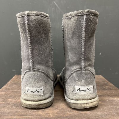 Amelia - Women's Lined Winter Boots - MSRP comp $65: Grey-women-W9