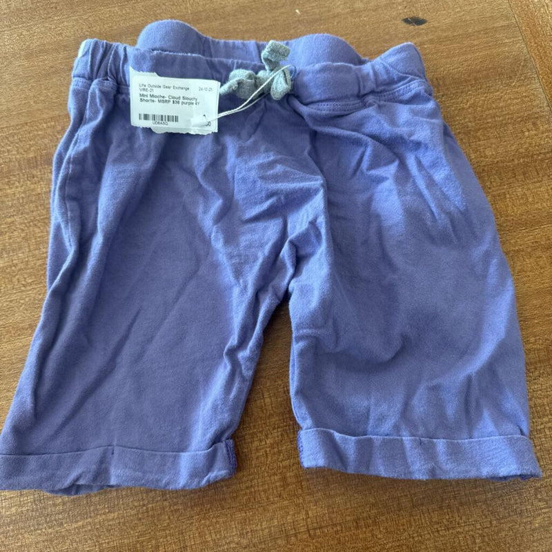 Mini Mioche- Cloud Slouchy Shorts- MSRP $36: purple-children-4Y