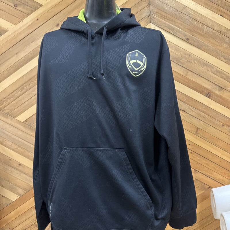 Nike- Therma fit hoodie- MSRP $150: Black Green -men-XXL