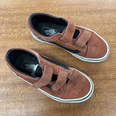 Vans - Kids' Velcro Sneakers - MSRP $60: Brown/Red-children-1Y