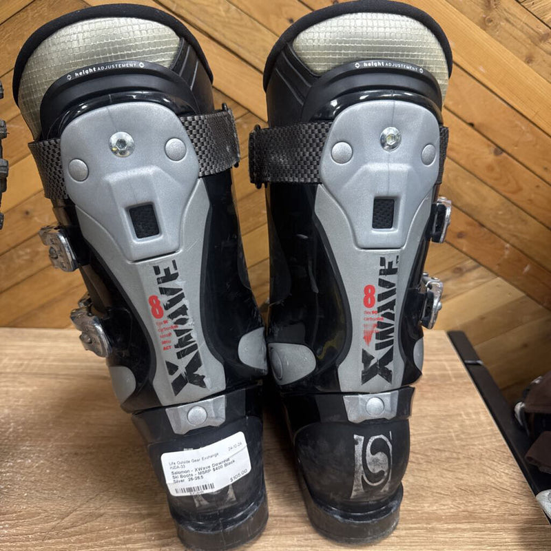 Salomon - XWave Downhill Ski Boots - MSRP $400: Black Silver -men-26-26.5