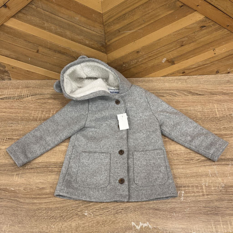 Old Navy Gray Bear Hoodie Jacket: Gray-children-3T