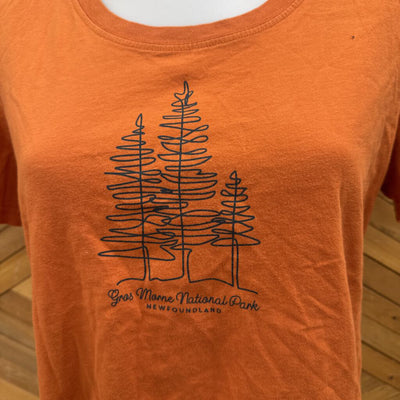 Initial Attraction - Women's Gros Morne National Park T-Shirt: Orange-women-LG