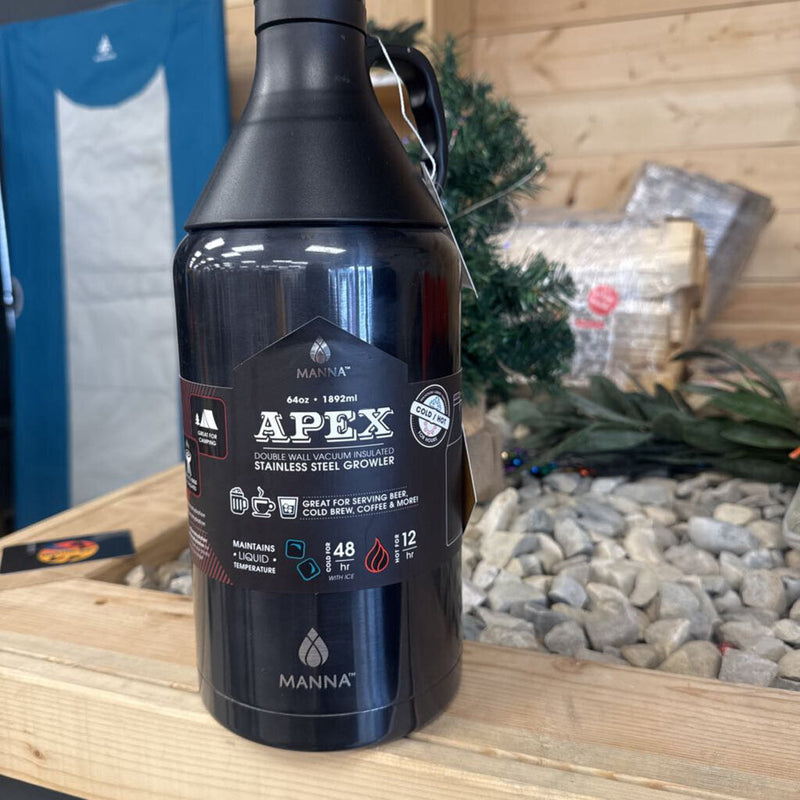 Manna - Apex Stainless Steel Growler - MSRP $70: Black--64 oz/1892 ml