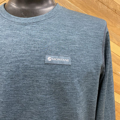 Montane - Men's Thermal Crewneck Top - MSRP comp $130: Grey-men-LG