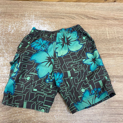 3sixT - Kids' Swim Trunks with Floral Design : Brown / Green / Blue-children-SM