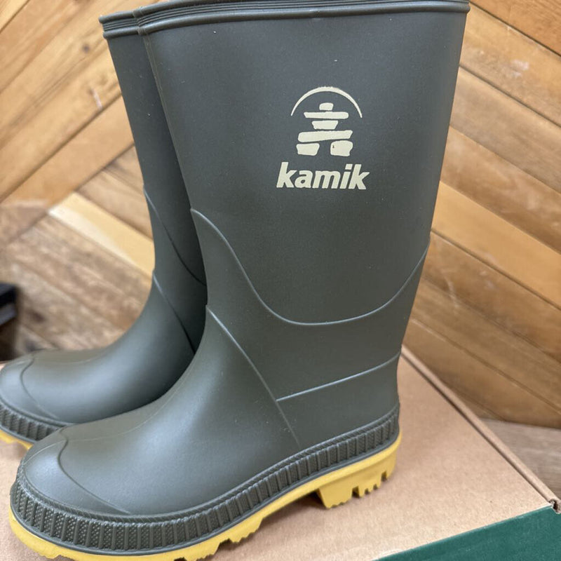 Kamik - Kids Stomp Rain Boots - MSRP $45: Grey/Light Brown-children-12T