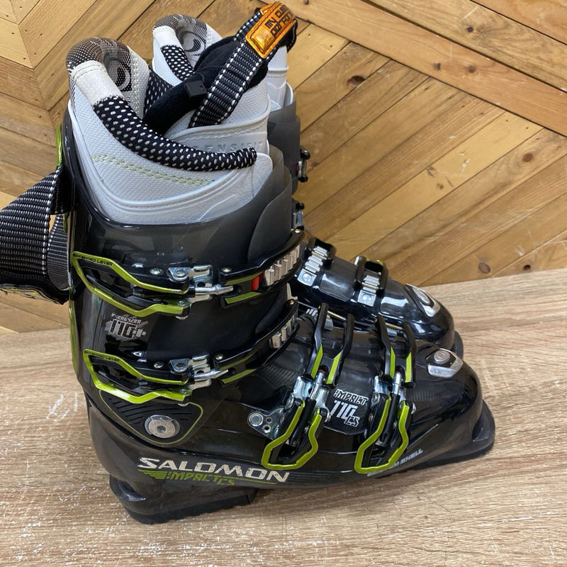 Salomon - Impact 110 CS Energyzed Downhill Ski Boots - MSRP $525: Black/Green-unisex-26