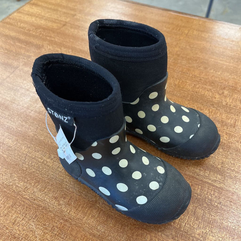 Stonz - Kids Polka Dot Neoprene/Rubber Boots - MSRP comp $45: Black-children-6T