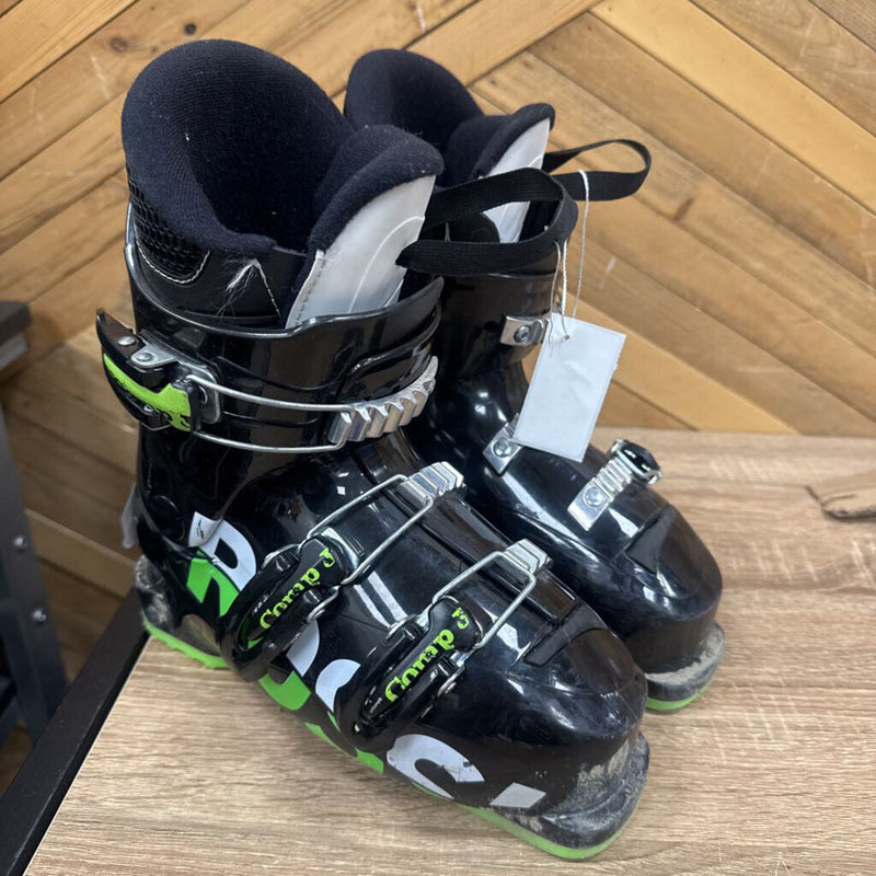 Rossignol- comp jr downhill ski boot- MSRP $160: Black Green -children-21.5