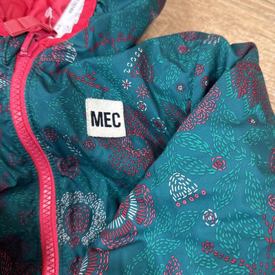 MEC Children's Insulated Jacket with Hood: Multicolor (Teal and Pink)-children-12m