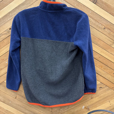 Eddie Bauer- children's 1/4 snap fleece: Navy Grey Orange -children-10/12Y