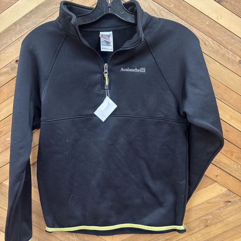 Avalanche- youth 1/4 zip fleece pullover: Black -children-10/12Y