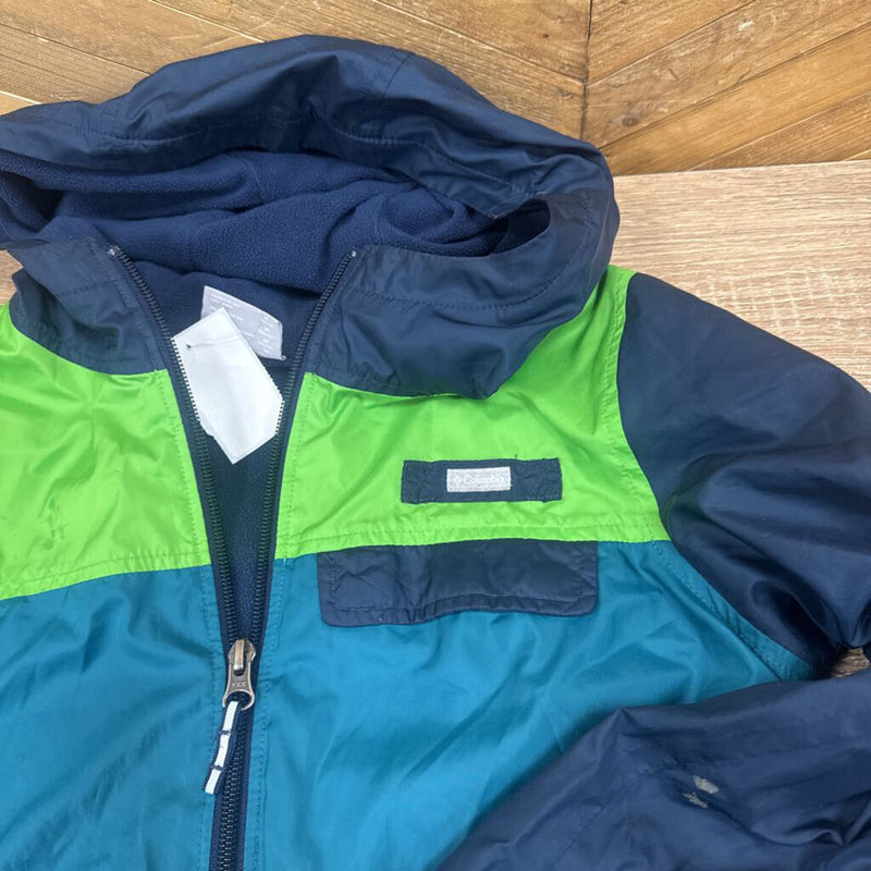 Columbia- Fleece lined youth spring jacket- MSRP $90: Green Navy -children-10/12Y