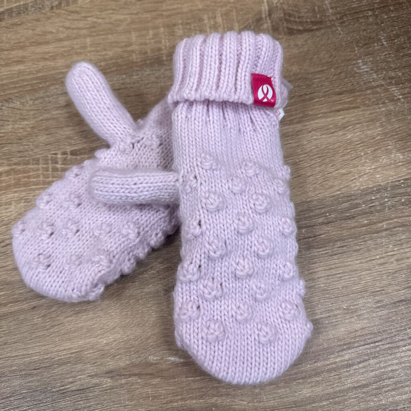 Pink Knit Mittens: pink-unisex-